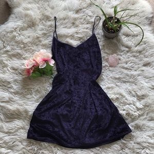 Crushed velvet mini dress